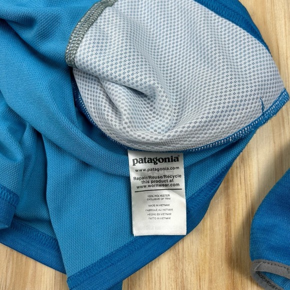 Patagonia Performance SunShade Hoodie Summer Pullover Large Blue - Picture 6 of 12